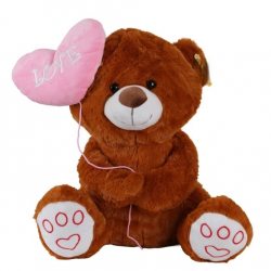 Mey İthalat® 4740 SK PELUŞ AYI KALPLİ BALONLU 40CM 2R