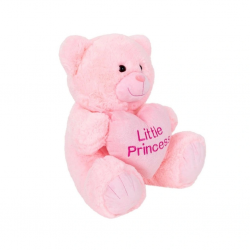 Mey İthalat®  4763 Peluş Ayı Prens ve Prenses Kalpli Ayı 45 cm