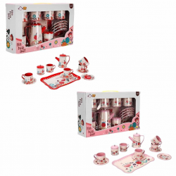 Mey İthalat® 4939  METAL ÇAY SETİ ÇİÇEK DSN 2A 12PRÇ