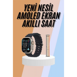 Mey İthalat® 49mm Akıllı Saat Amoled Ekranlı Kadın Erkek Kol Saati Plastik Kordon