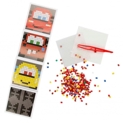 Mey İthalat® 4in1 Cars Pixel Pixel Boncuk Aktivite ve Oyuncak Seti