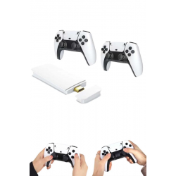 Mey İthalat® 4K HD Görüntü Kaliteli Retro Game Stick 20000 Oyunlu Çift Kollu Beyaz Game Stick