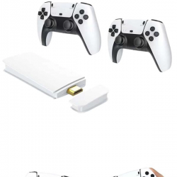 Mey İthalat® 4K HD Görüntü Kaliteli Retro Game Stick 20000 Oyunlu Çift Kollu Beyaz Game Stick