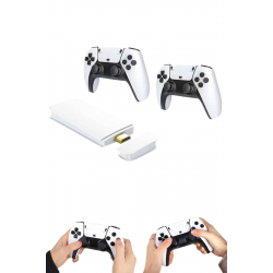 Mey İthalat® 4K HD Görüntü Kaliteli Retro Game Stick 20000 Oyunlu Çift Kollu Beyaz Game Stick