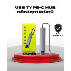 Mey İthalat® 4K HDMI Çıkışlı, Gigabit Ethernet'li USB‑C Çoklu Port Hub