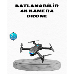 Mey İthalat® 4K Kamera Özellikli Katlanabilir Drone Wi-Fi ve Yükseklik Sabitlemeli