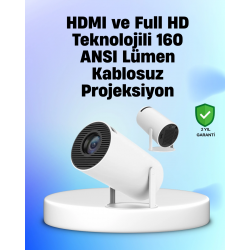 Mey İthalat® 4K Uyumlu 130 İnç Full HD Projeksiyon Cihazı ve Kablosuz Aktarım Özelliği