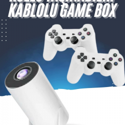 Mey İthalat® 4K Wireless Çift Kollu Kumandalı Oyun Projeksiyonu Retro Video Oyunu