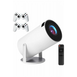 Mey İthalat® 4K Wireless Çift Kollu Kumandalı Oyun Projeksiyonu Retro Video Oyunu