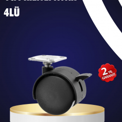 Mey İthalat® 4’lü Kilitli Tekerlek Ayak 4 cm Sessiz ve Dayanıklı