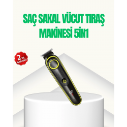 Mey İthalat® 5-in-1 Saç ve Sakal Şekillendirici Erkek Bakım Seti