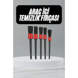 Mey İthalat® 5 Adet Oto Detaylı Temizleyici Araç İçi Temizlik Fırça Seti Koltuk Döşeme Kapı Toz Alma Fırçası