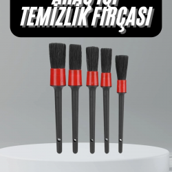 Mey İthalat® 5 Adet Oto Detaylı Temizleyici Araç İçi Temizlik Fırça Seti Koltuk Döşeme Kapı Toz Alma Fırçası