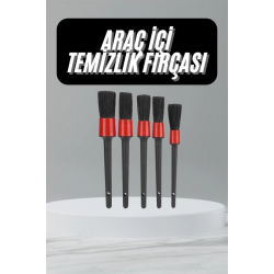 Mey İthalat® 5 Adet Oto Detaylı Temizleyici Araç İçi Temizlik Fırça Seti Koltuk Döşeme Kapı Toz Alma Fırçası