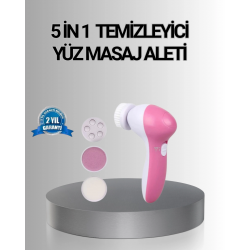 Mey İthalat® 5 Başlıklı Yüz Masaj Aleti – Cilt Temizleme, Peeling, Siyah Nokta ve Gözenek Bakımı