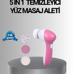 Mey İthalat® 5 Başlıklı Yüz Masaj Aleti – Cilt Temizleme, Peeling, Siyah Nokta ve Gözenek Bakımı