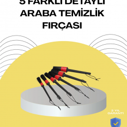 Mey İthalat® 5 Boy Fırçalı Araba Temizlik Seti-Derin Temizlik Sağlayan Yumuşak Fırçalar