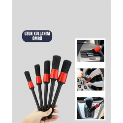 Mey İthalat® 5 Boy Fırçalı Araba Temizlik Seti-Derin Temizlik Sağlayan Yumuşak Fırçalar