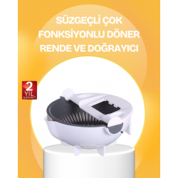 Mey İthalat® 5 Fonksiyonlu Döner Süzgeçli Rende ve Dilimleyici Aparat