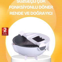 Mey İthalat® 5 Fonksiyonlu Döner Süzgeçli Rende ve Dilimleyici Aparat