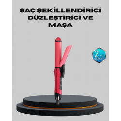Mey İthalat® 5 Kademeli Seramik Saç Düzleştirici – Düz ve Kıvırcık Mod, 26 mm Plaka, Profesyonel Saç Şekillendirme