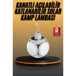 Mey İthalat® 5 Kanatlı Bahçe Aydınlatma Led Askılı Solar Güneş Enerji Usb Sarjlı