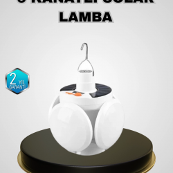 Mey İthalat® 5 Kanatlı Solar Kamp Lambası – USB Şarjlı, Taşınabilir, IP65 Su Geçirmez Bahçe Lambası