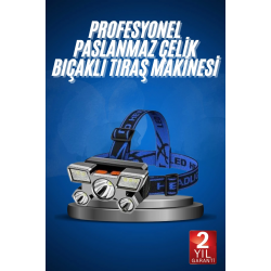 Mey İthalat® 5 LED Far Şarj Edilebilir Güçlü Kafa Lambası Kamp Lambası 4 Modlu