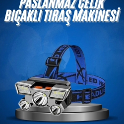 Mey İthalat® 5 LED Far Şarj Edilebilir Güçlü Kafa Lambası Kamp Lambası 4 Modlu