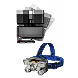 Mey İthalat® 5 LED Far Şarj Edilebilir Güçlü Kafa Lambası Kamp Lambası 4 Modlu