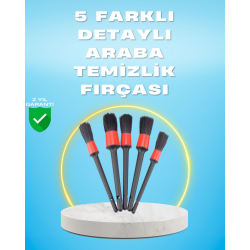 Mey İthalat® 5'li Araba Temizlik Fırçaları-Farklı Boyutlu Fırçalarla Derinlemesine Temizlik