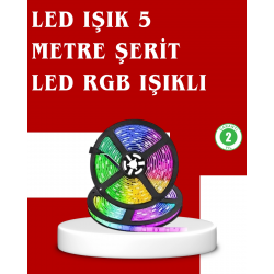 Mey İthalat® 5 Metre Kumandalı RGB Şerit LED Aydınlatma