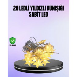 Mey İthalat® 5 Metre Yıldız Şeklinde Led Şerit Işık Sabit Beyaz Aydınlatma