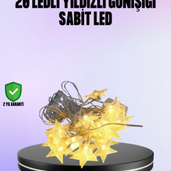 Mey İthalat® 5 Metre Yıldız Şeklinde Led Şerit Işık Sabit Beyaz Aydınlatma