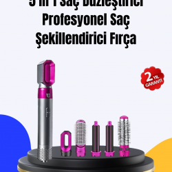 Mey İthalat® 5 Parça Saç Şekillendirme Seti Düzleştirme Dalga ve Bukle Yapma