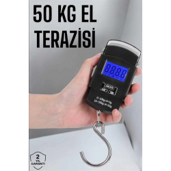 Mey İthalat® 50 Kg El Kantarı Ağırlık Ölçer Dijital Ekranlı Kancalı Portatif
