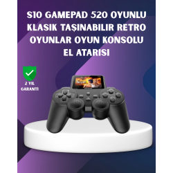 Mey İthalat® 500 Dahili Oyunlu Taşınabilir Retro El Konsolu-2.4 inç Renkli Ekranlı