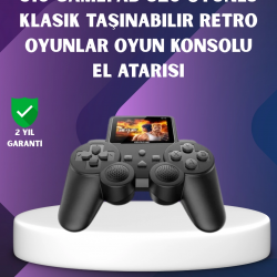Mey İthalat® 500 Dahili Oyunlu Taşınabilir Retro El Konsolu-2.4 inç Renkli Ekranlı