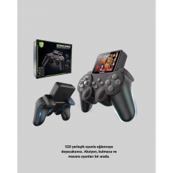 Mey İthalat® 500 Dahili Oyunlu Taşınabilir Retro El Konsolu-2.4 inç Renkli Ekranlı