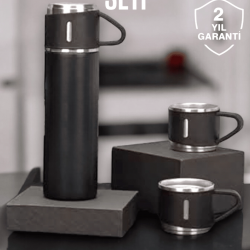 Mey İthalat® 500 ml Kapasiteli Taşınabilir Basınçlı Termos Seti Günlük Kullanım için İdeal