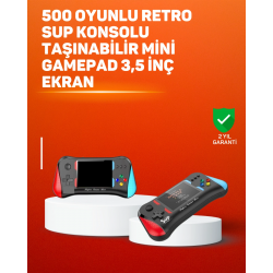 Mey İthalat® 500 Oyunlu El Tipi Taşınabilir Oyun Konsolu – Şarjlı ve TV Bağlantılı Model