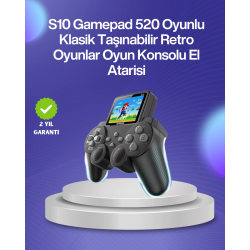 Mey İthalat® 500 Oyunlu Nostaljik El Tipi Oyun Konsolu, Taşınabilir Şarjlı Cihaz, Renkli Ekran ve TV Destekli