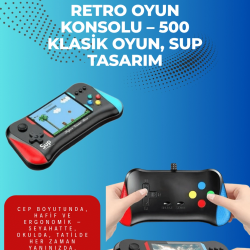 Mey İthalat® 500 Retro Oyunlu Taşınabilir El Konsolu – X7M Modeli