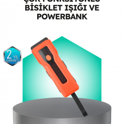Mey İthalat® 5000 mAh Bataryalı Bisiklet Farı COB Çakar Çok Fonksiyonlu