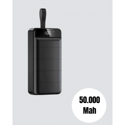 Mey İthalat® 50.000 mAh Kapasiteli Powerbank – Hızlı Şarj Destekli, 4 USB Portlu, LED Işıklı Taşınabilir Enerji Deposu
