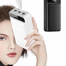 Mey İthalat® 50.000 Mah Powerbank Turbo Hızlı Led Göstergeli Android İOS Uyumlu Taşınabilir Askılı