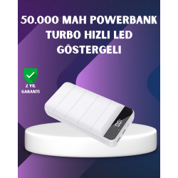 Mey İthalat® 50000mAh Yüksek Kapasiteli Powerbank Hızlı Şarj ve LED Ekranlı