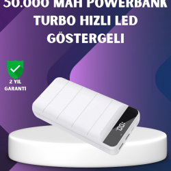 Mey İthalat® 50000mAh Yüksek Kapasiteli Powerbank Hızlı Şarj ve LED Ekranlı