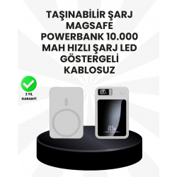 Mey İthalat® 5000mAh / 10000mAh Kapasiteli Manyetik USB-C ve Kablosuz Powerbank