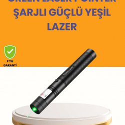 Mey İthalat® 5000mW Yeşil Lazer Pointer Profesyonel Uzun Menzilli